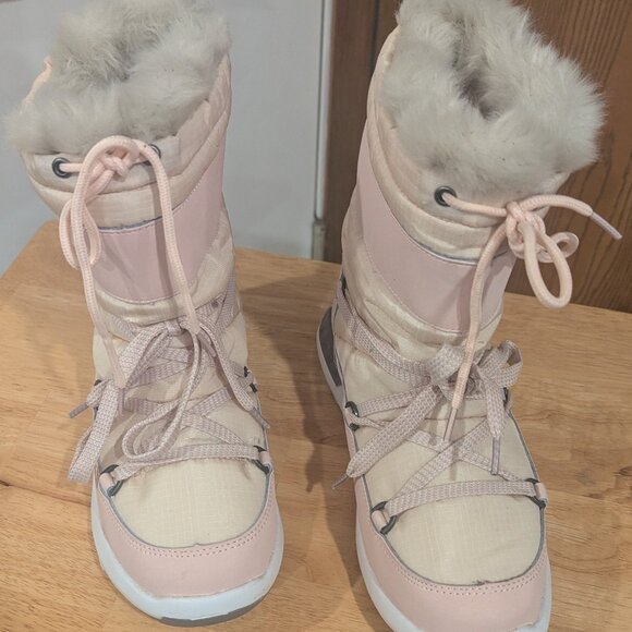 Bearpaw Pink Lace Up Fur Lined Water Resistant Snow Winter Boots, Women's Size 7 - Picture 2 of 9